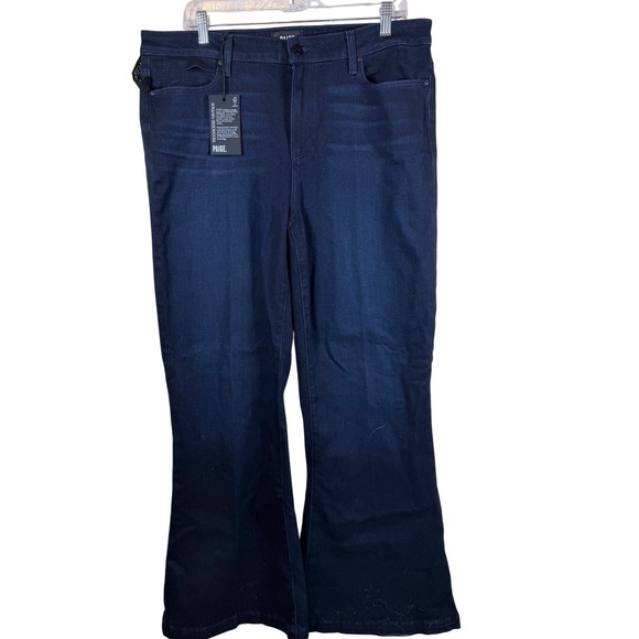 Paige Genevieve Modern High Rise Flare Jeans Dark Wash Transcend Vintage 34x32 - Picture 2 of 8